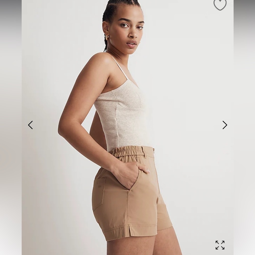 Madewell Zip-Front Tapered Athletic Khaki Shorts Large